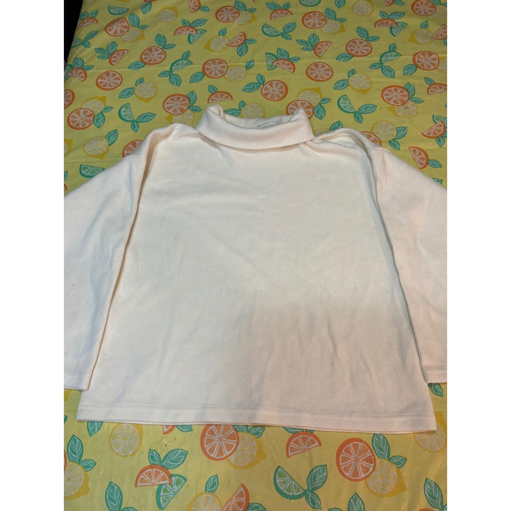 FH Quechee Vt Clothing Co Turtleneck Sweater Womens 2 Cream Ribbed Knit Pullover